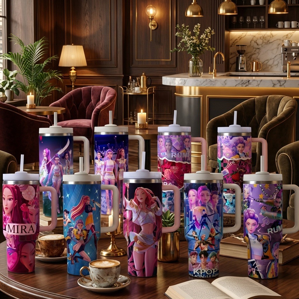 Cúp xe hơi xuyên biên giới 2026 K-POP Huntrix Huntrix 40oz Rumi Mira Zoey Ice Master Cup