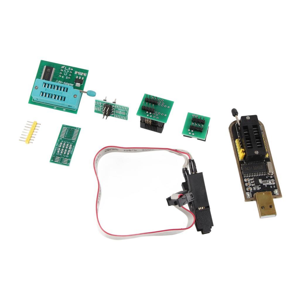 Xiyijia CH341A Lập trình viên USB với Kẹp kiểm tra SOP8 Bộ chuyển đổi 1.8V để lập trình và sửa chữa 