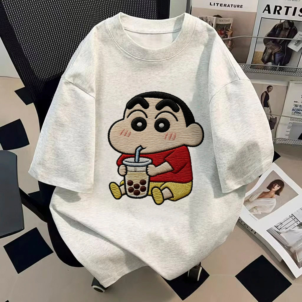 Áo thun phong cách đường phố - Tay ngắn mùa hè - In hình hoạt hình Nhật Bản - 100% cotton - Mềm mại 