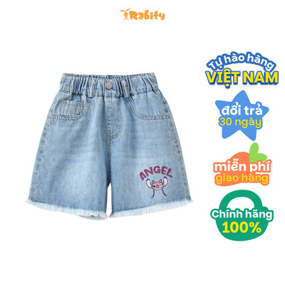   Quần short jeans Stitch bé gái Rabity 531.012