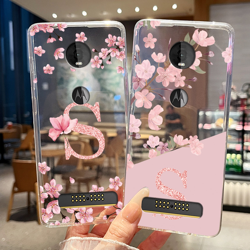 Ốp Điện Thoại Cho Motorola Moto Z4 Chơi Ốp Lưng Hoa Đẹp Chữ Trong Suốt Silicon Mềm Cho Moto Z3 Chơi 