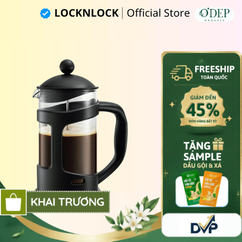 Bình pha trà cafe 800ml LocknLock French Press Chính hãng LLG018 - SHOP DVP