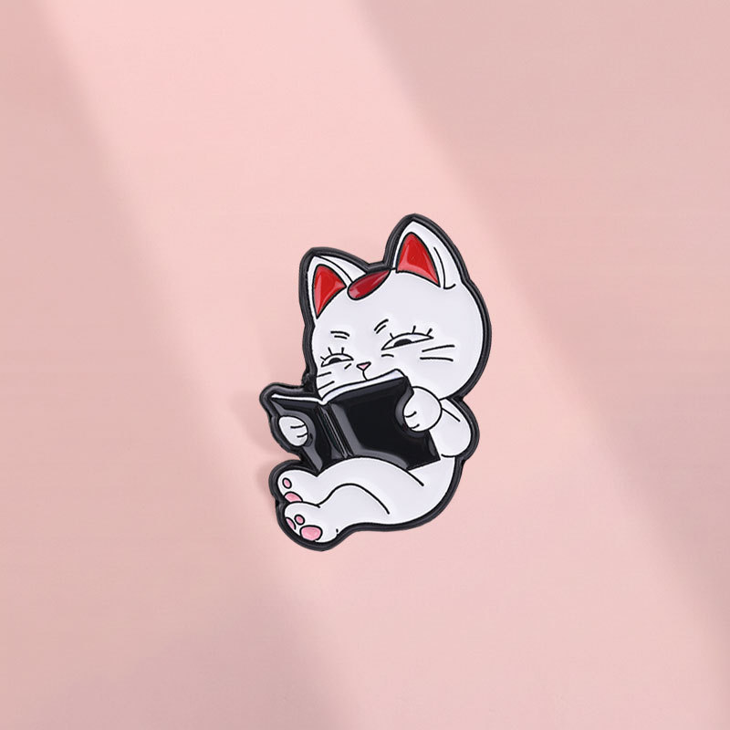 Dandadan Turbo Granny Đọc Mèo Men Trâm Pin Anime Dandadan Trắng Mèo Con Ve Áo Pin Cho Ba Lô Quần Áo 