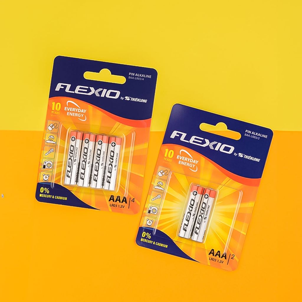 [Vỉ 2] Pin Alkaline AAA Thiên Long Flexio BAA-LR3/4