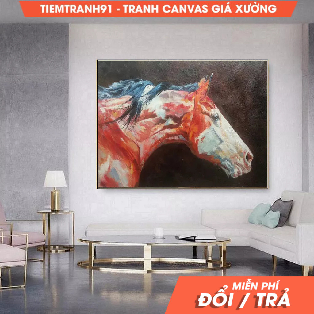 Tranh treo tường, Large Horse Painting Large Canvas Art Horse Decor Horse Oil Painting Large Oil Pai
