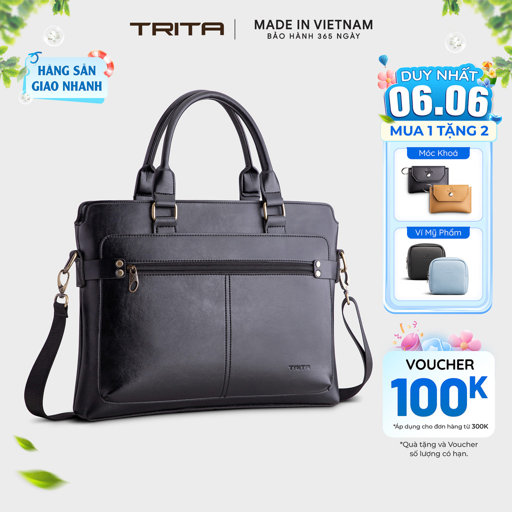 Cặp công sở Trita (Thời trang nam đa năng - Cặp da TCA12) Bagsmart