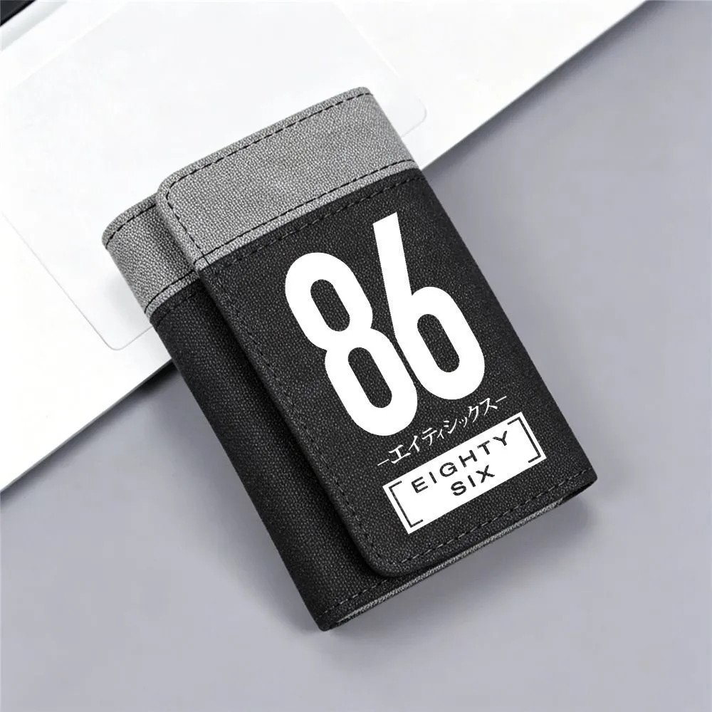 Ví ngắn vải Canvas Eighty Six 86 Anime, Ví đựng thẻ đa dạng ngang