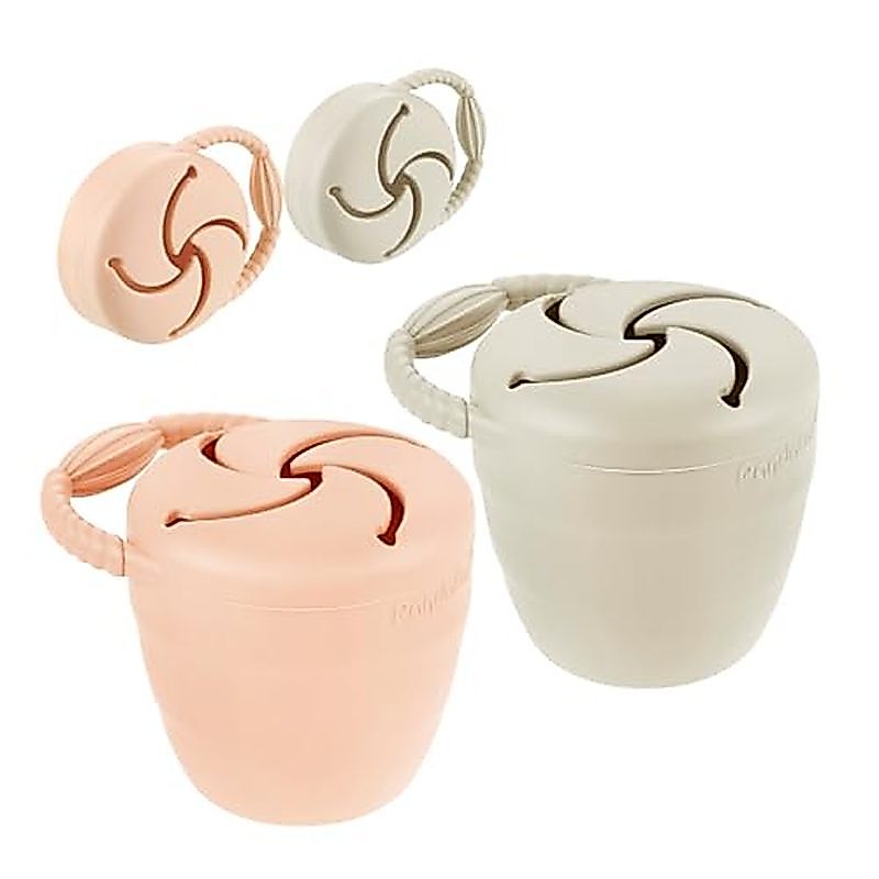PandaEar Silicone Snack Containers, Collapsible Toddler Snack Cups Spill Proof Food Catcher for Todd