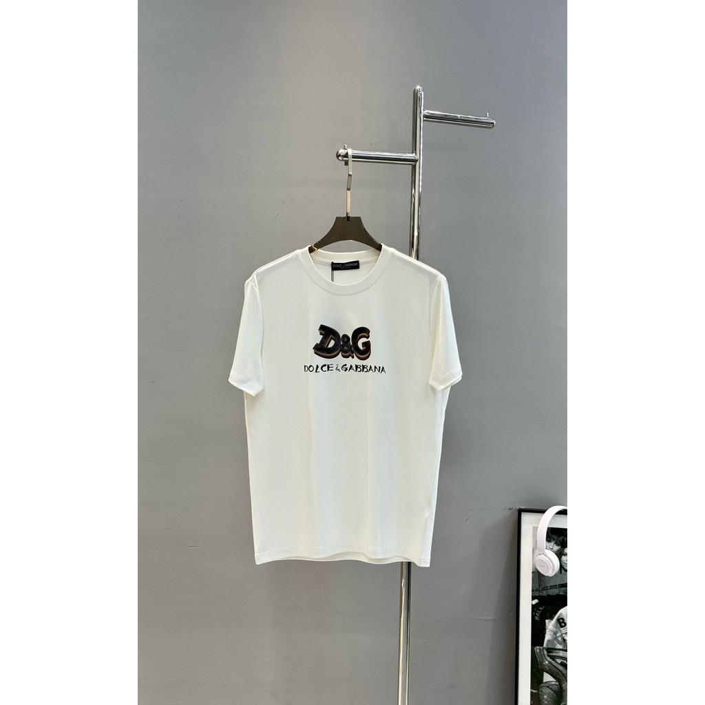 Dolce & Gabbana Dolce & Gabbana Dolce & Gabbana Áo thun ngắn tay mùa hè cỡ lớn Cổ tròn phong cách cổ