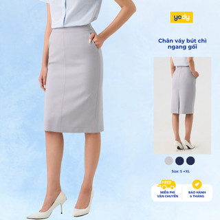 Chân váy nữ YODY dáng bút chì, cơ bản ôm, co giãn, hack dáng WOSK26A012