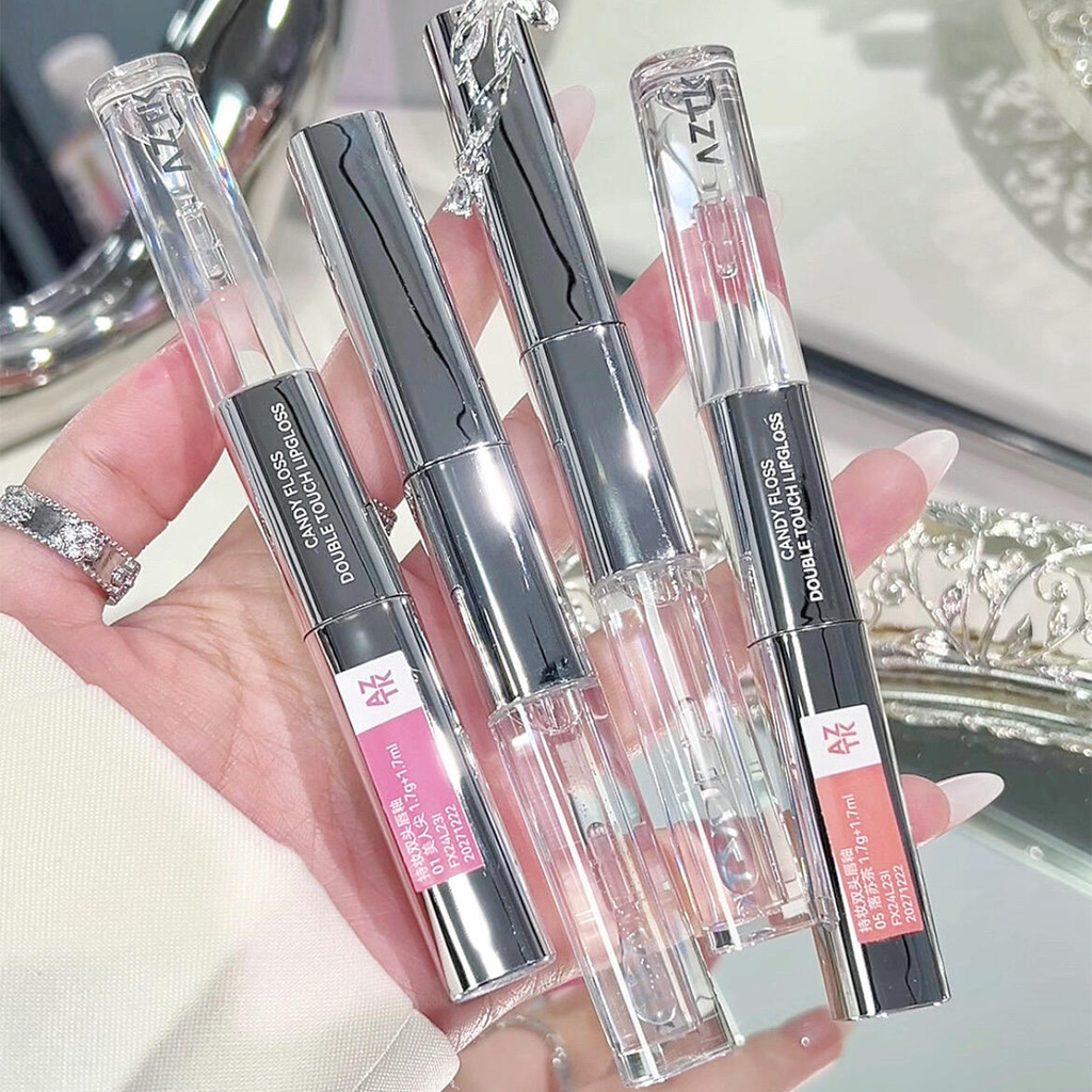AZTK / Jingzhi Trang điểm hai đầu Matte Lip Gloss Son bóng trong suốt Son bóng CD01 Chính hãng 03 Đẹ