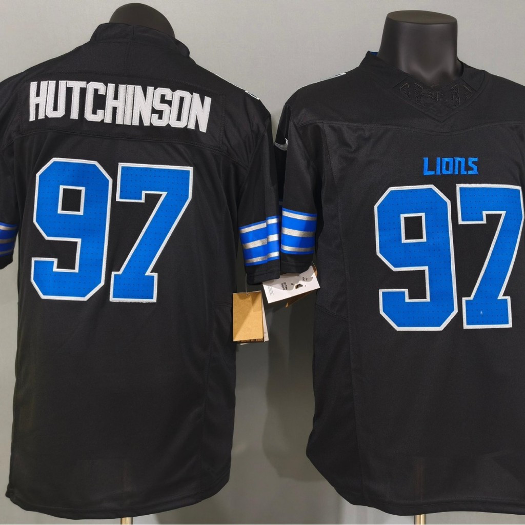 Áo đấu Detroit Lions màu đen, Mặt sau số 97, Hutchinson
