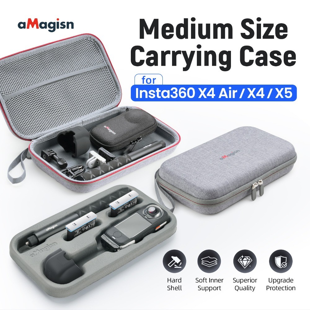 Túi đựng aMagicsn cho Insta360 X4 Air, túi đựng vừa cho Insta360 X5, hộp đựng phụ kiện cho Insta360 