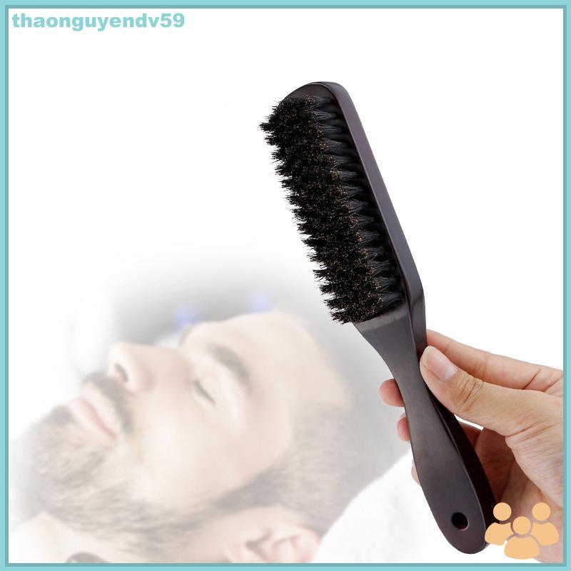 Thaonguyendv59 Bàn chải tóc gỗ xử lý heo rừng lông beardb tạo kiểu tóc Detangling thẳng nâu heo rừng