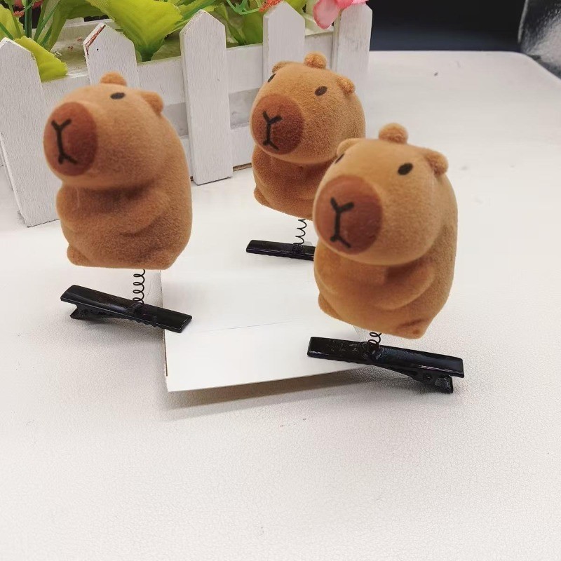 Bộ 3 Kẹp Tóc Hoạt Hình Vui Nhộn Bán Kẹp Dễ Thương Capybara Capybara Quà Tặng Sinh Viên Sản Phẩm Mới 