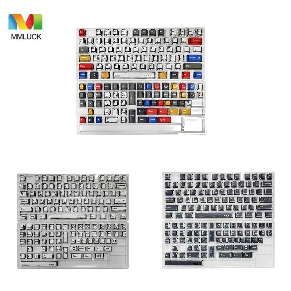 Mũ bàn phím MMLUCK, Phong cách Manga 136 phím Keycap Set, Thời trang chống nước cổ điển Trăm đèn chủ