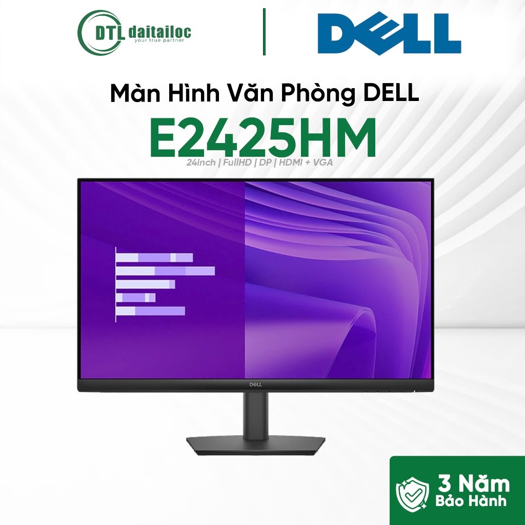 Màn hình văn phòng Dell E2425HM 23.8 inch IPS FHD 100Hz 5ms | Chính Hãng | Bảo Hành 3 Năm