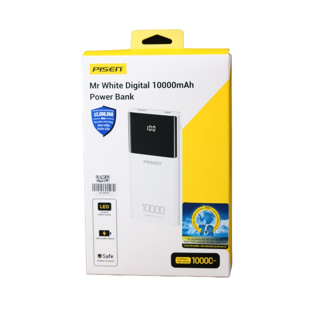 Sạc dự phòng Pisen Mr.white 10.000mAh