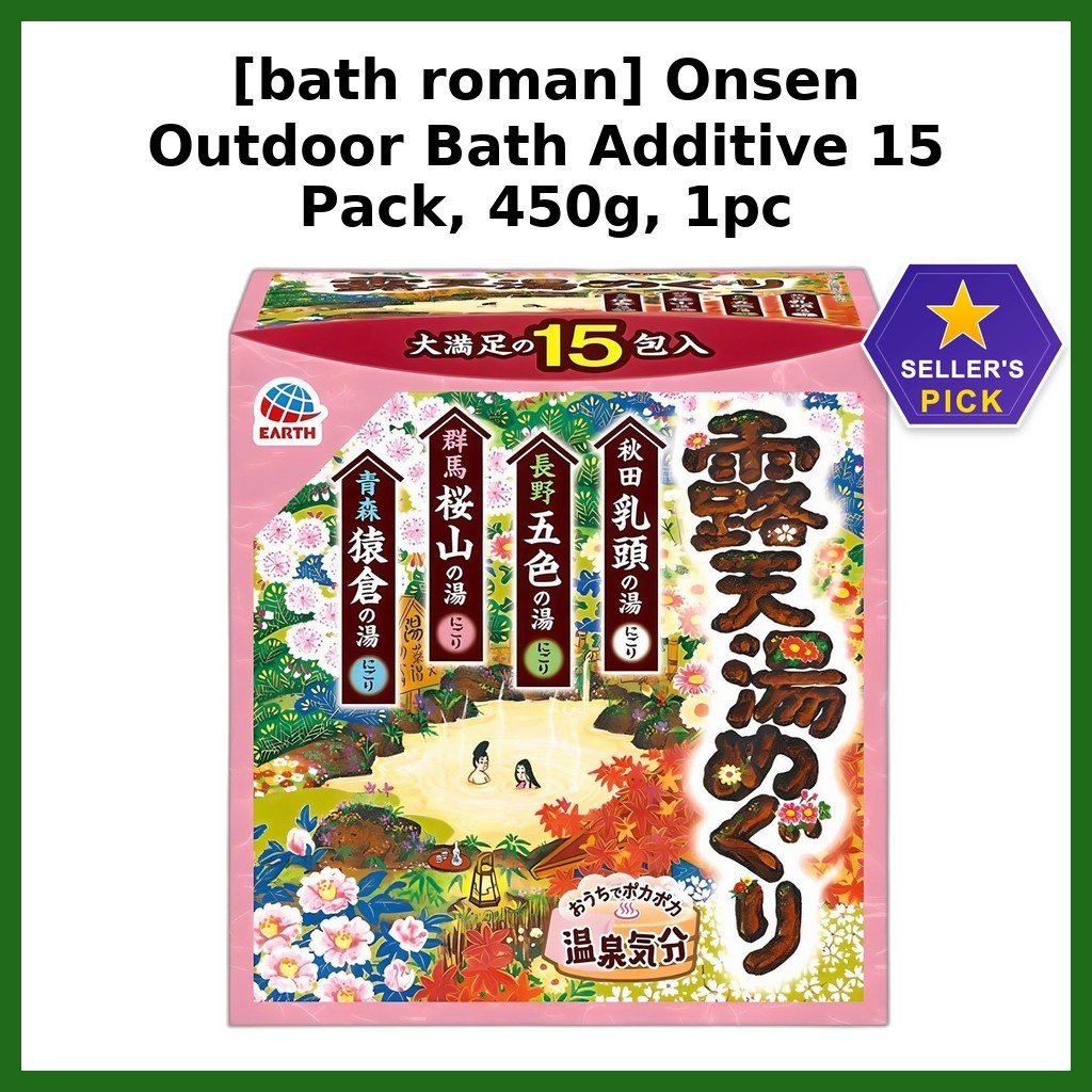 [bath roman] Phụ gia tắm ngoài trời Onsen 15 gói, 450g, 1 cái / Phụ gia tắm Hàn Quốc / Phong cách On