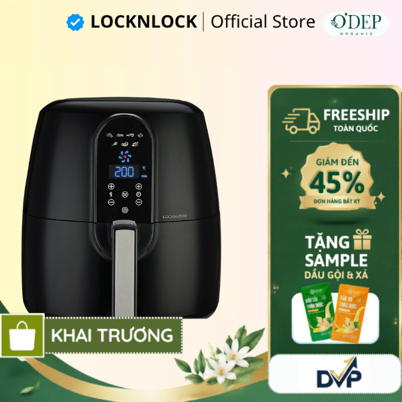 Nồi chiên không dầu LocknLock 5,2 Lít Chính hãng, EJF351BLK - SHOP DVP