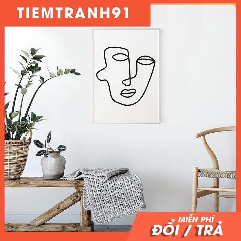 Tranh treo tường | Tranh One Line Art Print, Line Art, Minimal Wall Art, Face Line Art, Minimal prin