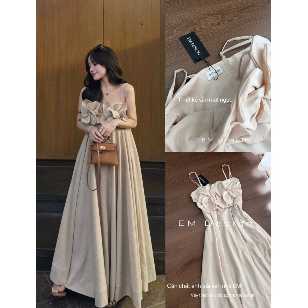 [EM Design] Váy maxi thiết kế “ Choco Lily “ dáng dài chất sợi tre mềm mát mùa hè