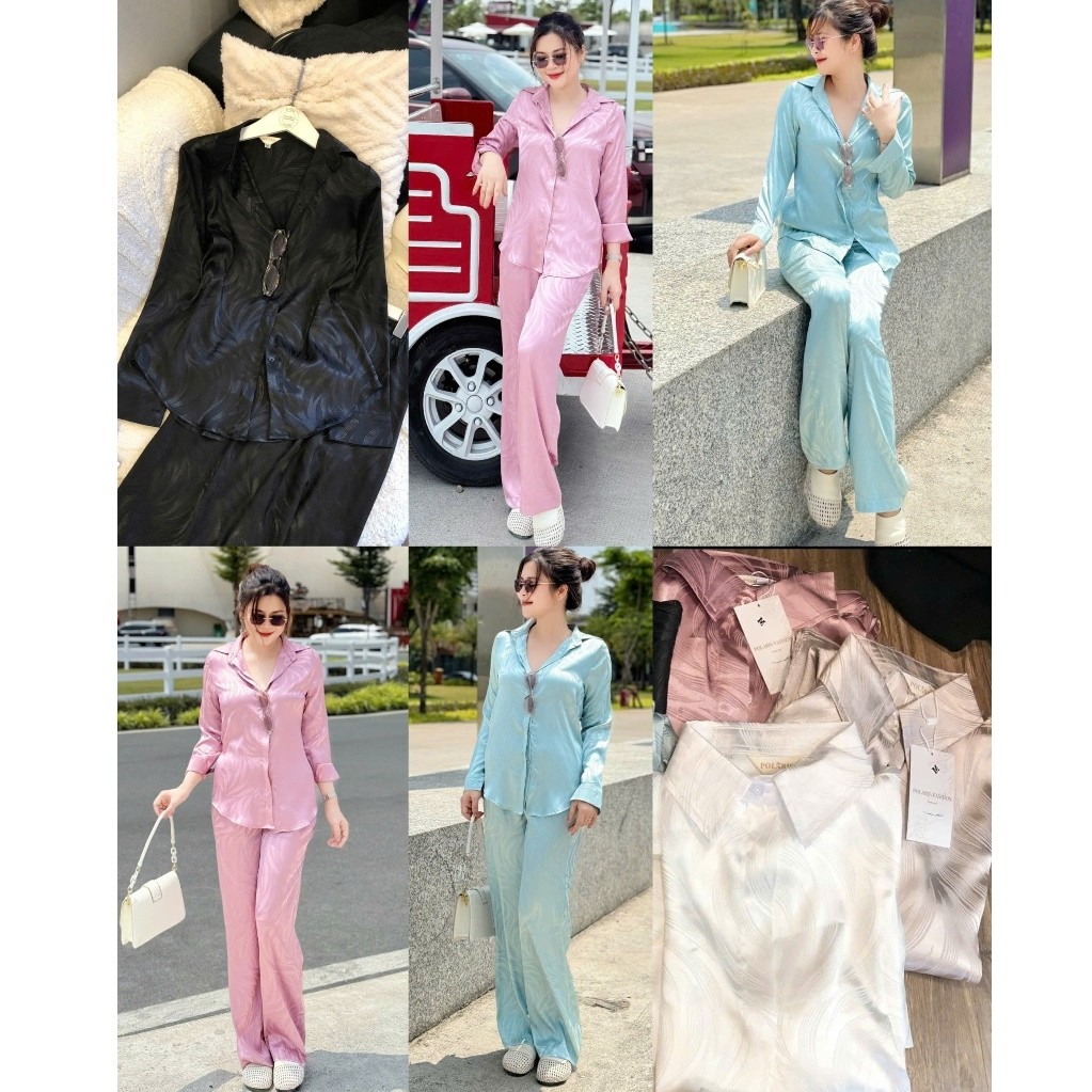 MS332: Set bộ nữ hot hiện nay Gấm Lụa Lông Vũ có bigsize.