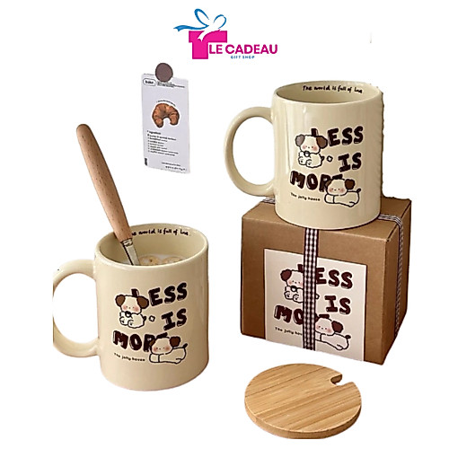 Ly Sứ Quà Tặng Sinh Nhật LE CADEAU GIFT SHOP - Cốc Gốm Sứ In Hình Dễ Thương 320ml