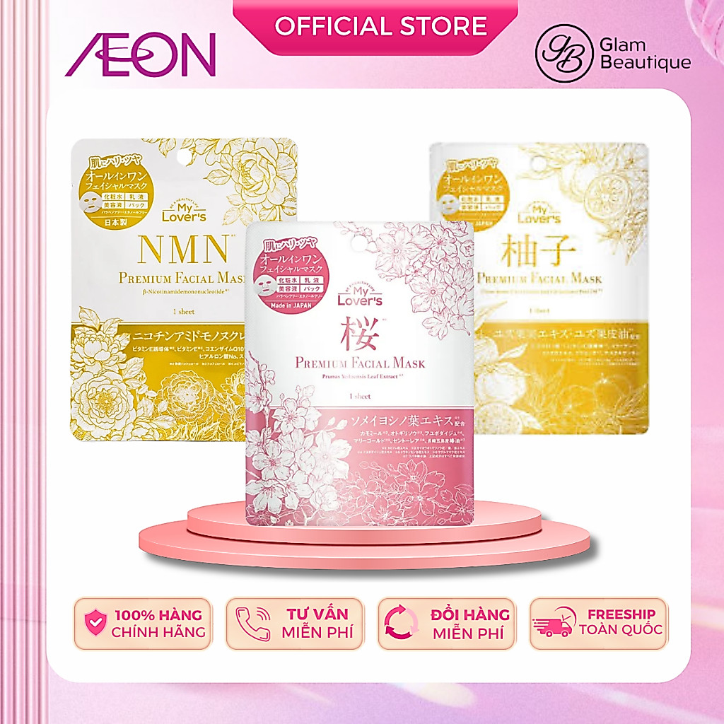 Mặt Nạ Giấy Cao Cấp My Lover's Premium Facial Mask 30ml (NMN / Kinmokusei / Momo) Glam Beautique