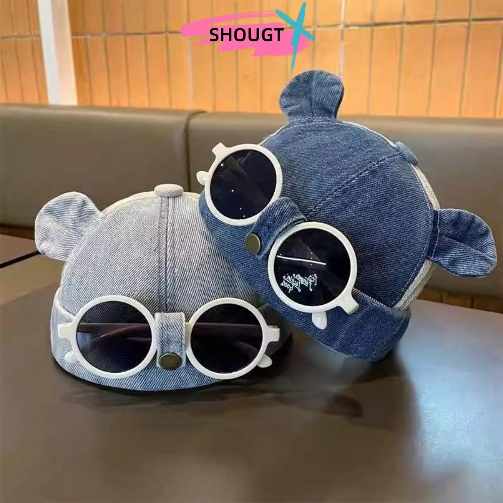 SHOUGT Docker Hat, Kính Chống Nắng Có Thể Tháo Rời Mũ Dưa Cho Bé, Lưới Beanie Cap 8-24Month Boy Girl