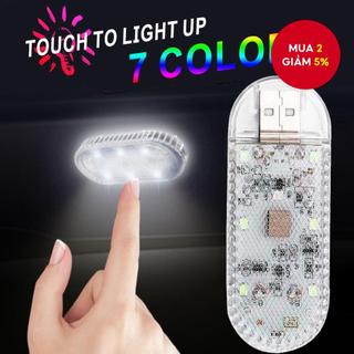 Đèn Led 6 Bóng mini Cảm Ứng Gắn Trần Xe Hơi Kèm Sạc usb Tiện Dụng