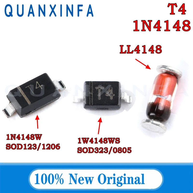 100 CÁI 1N4148 1N4148W 1N4148WS LL4148 IN4148 T4 SOD123 / SOD323 / LL34 diode chuyển mạch còn hàng S