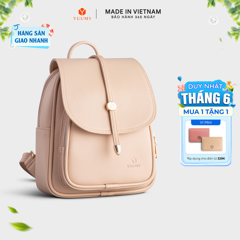 Balo Yuumy (Thời trang nữ cỡ trung nắp gập - Balo da Seasand YBA48) Bagsmart