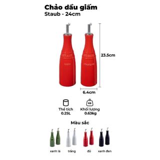 Staub - Bộ bình gốm đựng dầu màu đỏ cherry