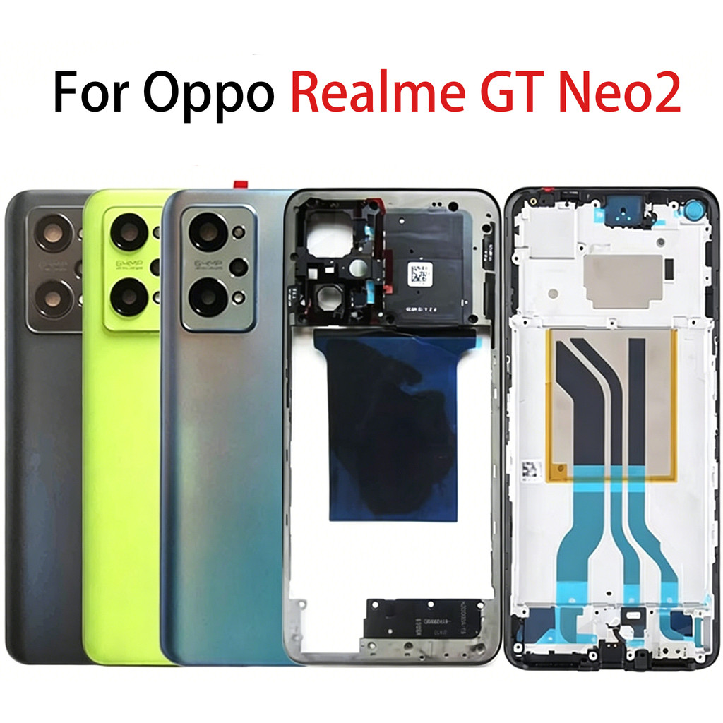 Dành Cho OPPO Realme GT Neo2 Neo 2 RMX3370 Pin Mặt Sau Nhà Ở Khung Giữa LCD Khung Trước