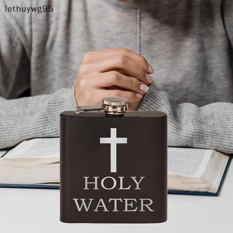 Le 168ml mô hình chữ thập nước thánh chai đen Hip Flask thép không gỉ Hip Flask hip Whisky Hip Flask