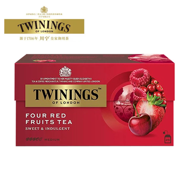 Anh Chuning Twinings Twinings Bốn Đỏ Trái Cây Trà Đen 25 Miếng Bagged Trà Nhập Khẩu Trà Đen