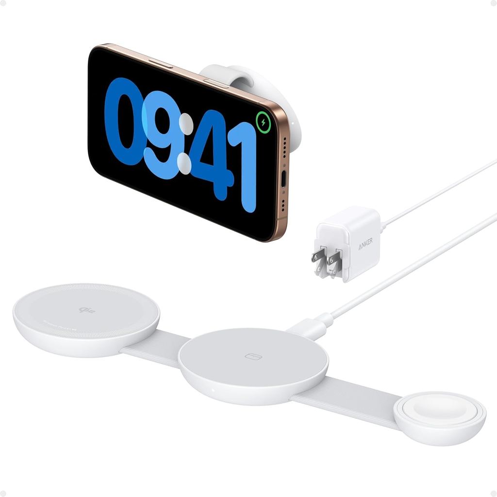 Anker MagSafe Tương thích với Bộ sạc 3 trong 1 MagGo UFO, Trạm sạc không dây 17, Chứng nhận Qi2 15W,