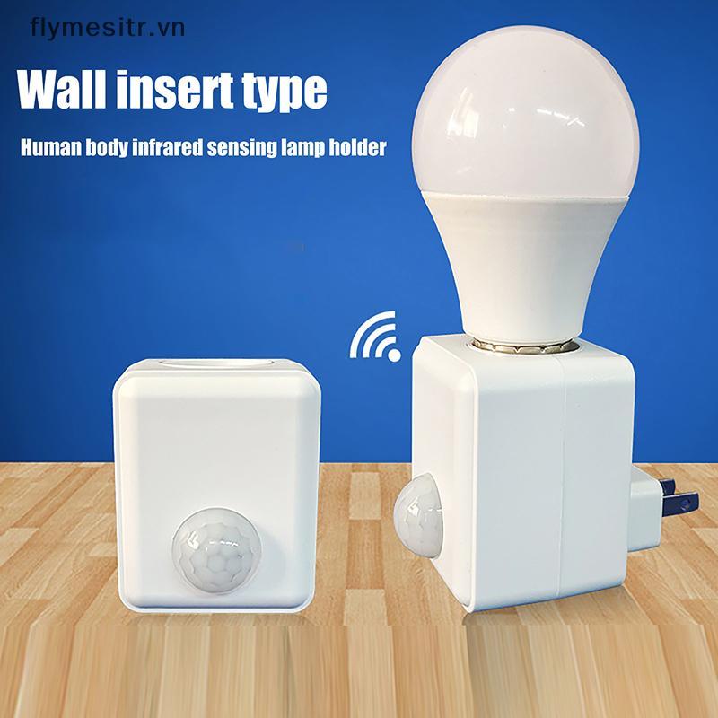 FF AC110-240V Đèn LED treo tường Cảm biến hồng ngoại con người Giá đỡ đèn Độ trễ thông minh E27 Cổng