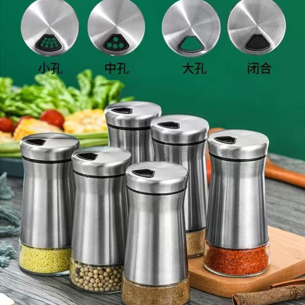 Stainless steel chicken essence seasoning jar 138cc Hot-selling BBQ seasoning kitchen commercial sea