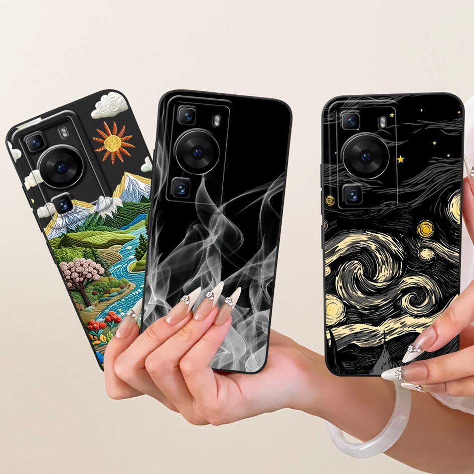 Vỏ Cho Huawei P60 Pro Ốp Lưng MNA-LX9 Sơn Thẩm Mỹ Silicon Mềm TPU Bảo Vệ Cho Huawei P60 Art P 60 Vỏ 