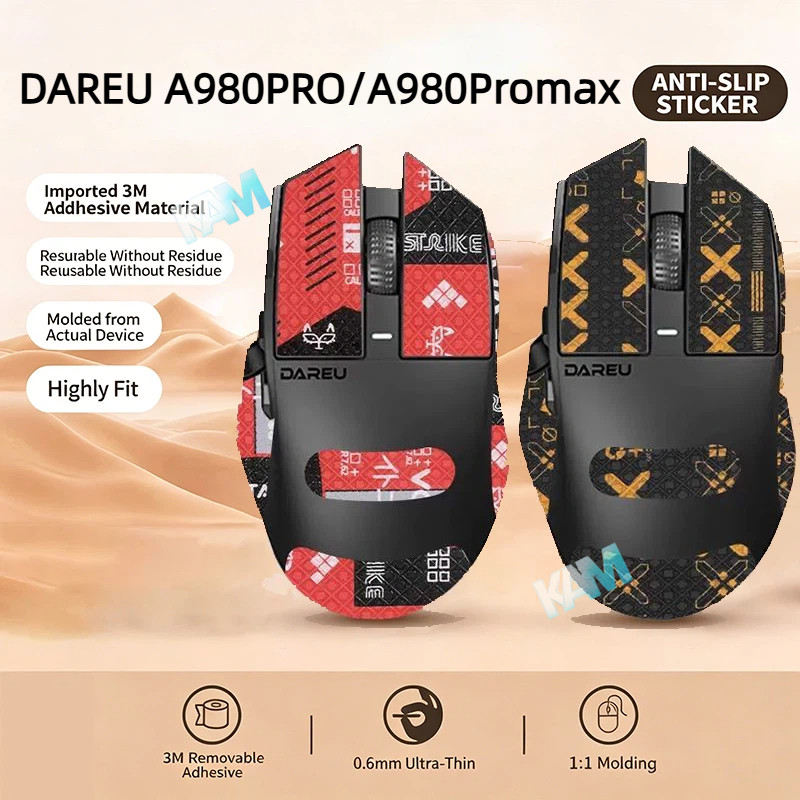 [Kam] Miếng dán chống trượt cho chuột DAREU A980 PRO/A980 Promax, băng dính chống mồ hôi, phủ toàn b