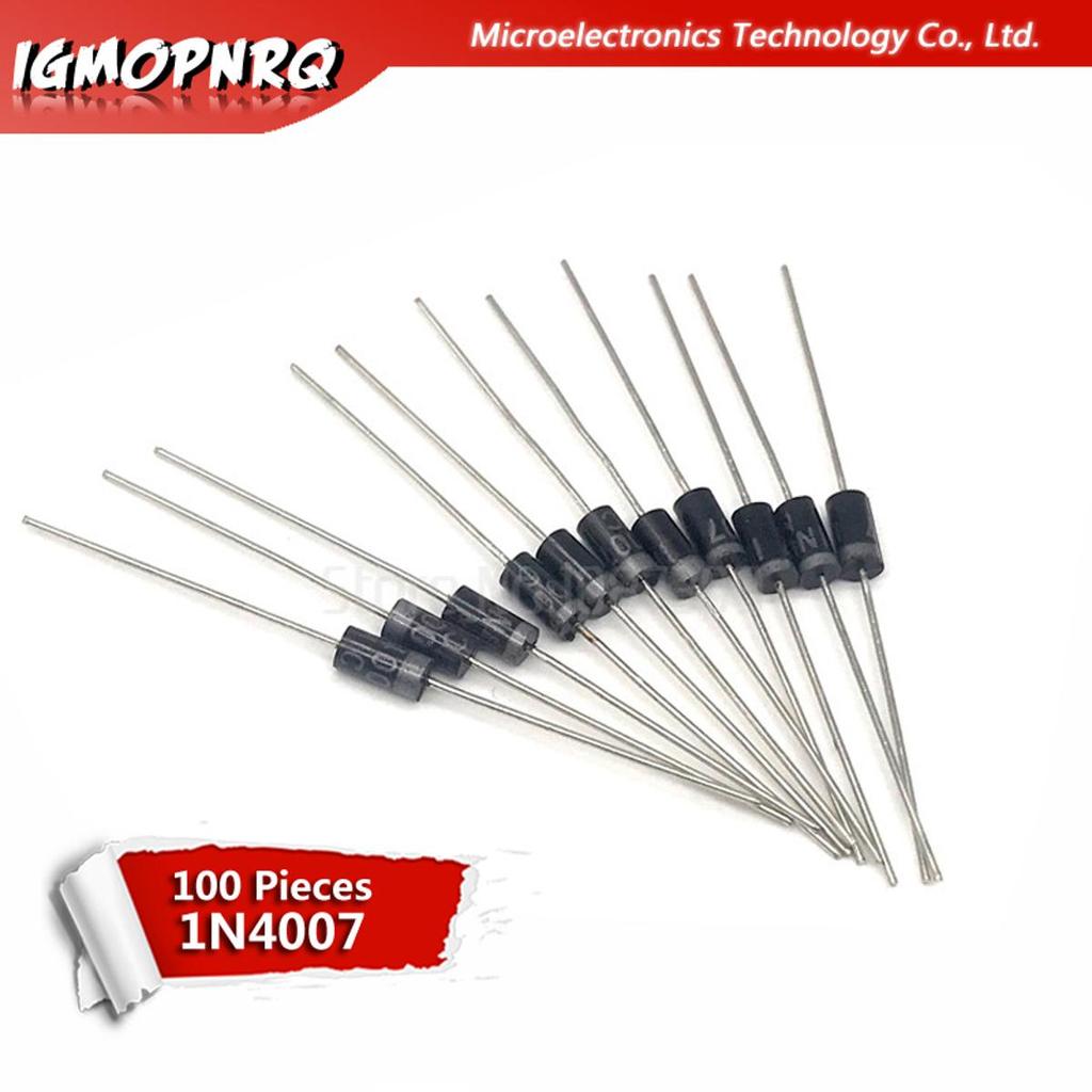 100 chiếc 1N4007 IN4007 4007 1A 1000V DO-41 Diode chỉnh lưu chất lượng cao mới