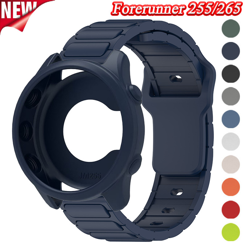 Dây Đeo Silicon + Ốp Lưng Cho Garmin Forerunner 265 255 Dây Bảo Vệ Ốp Lưng Cho Forerunner 255 Vòng T