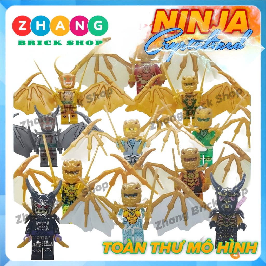 Mô hình nhân vật Ninja Crystalized golden Lloyd Kai Zane Jay Cole Nya Oni Garmadon quà tặng sinh nhậ