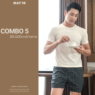 Combo 5 quần đùi nam May 10 (giao màu ngẫu nhiên)