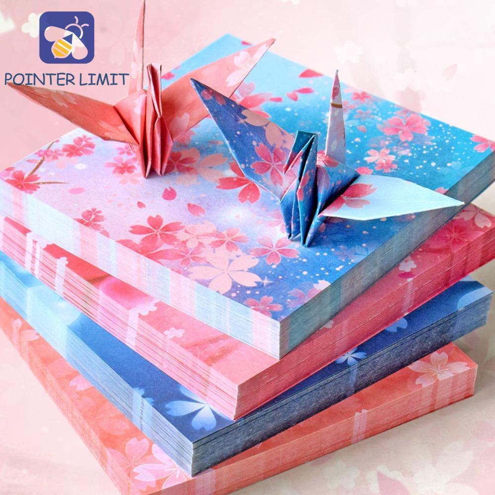 POINTER LIMIT 400 Chiếc Giấy Gấp Nhiều Màu Sắc, Handmade Thêu Sò Bầu Trời Đầy Sao Giấy Origami, Sáng