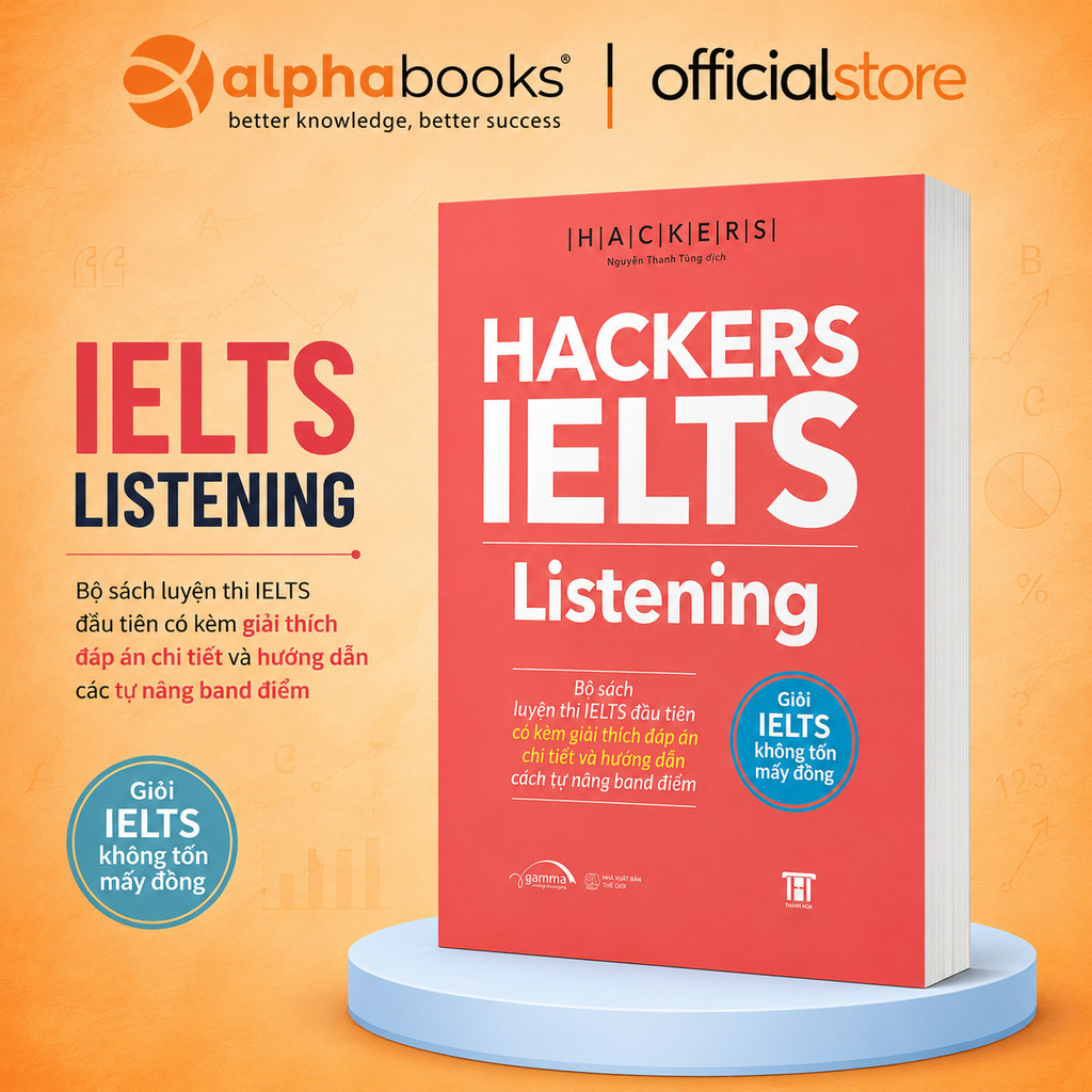 Sách - Hackers IELTS Listening - Lộ Trình Tự Học IELTS Kèm Lời Giải Chi Tiết (Gamma Books)