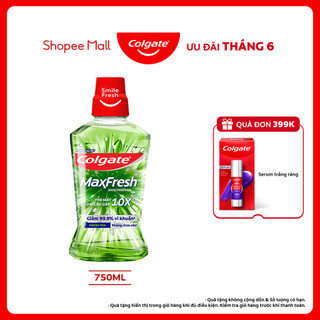 Nước súc miệng colgate maxfresh the mát dài lâu gấp 10x - diệt 99,9% vi khuẩn - 750ml