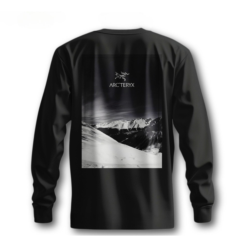 Áo thun dài tay Arcteryx leo núi ngoài trời cao cấp cho nam nữ, 100% cotton, in logo Arcteryx